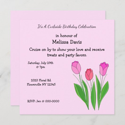 Curbside Birthday Celebration Kaart (Voorkant / Achterkant)