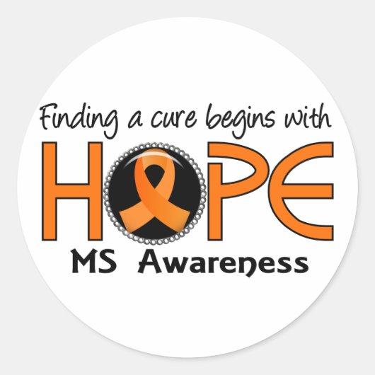 Cure begint met Hope 5 MS Ronde Sticker (Voorkant)