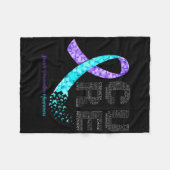 Cure Blue Paarse Ribbon Suicide Prevention Awarene Fleece Deken (Voorkant (Horizontaal))