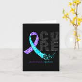 Cure Blue Paarse Ribbon Suicide Prevention Awarene Kaart (Gele Bloem)