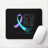 Cure Blue Paarse Ribbon Suicide Prevention Awarene Muismat (Met muis)