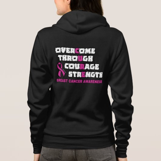 CURE... Borstkanker Hoodie (Achterkant)