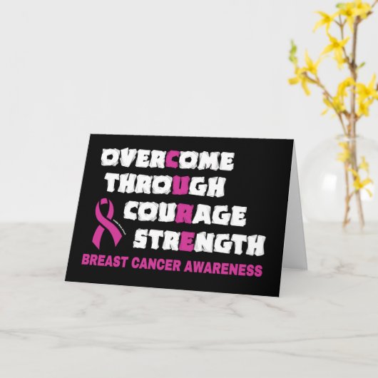 CURE... Borstkanker Kaart (Gele Bloem)