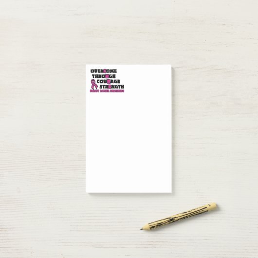CURE... Borstkanker Post-it® Notes (Op bureau)