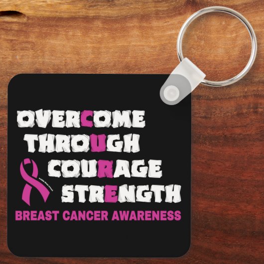 CURE... Borstkanker Sleutelhanger (Achterkant)