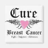 Cure Breast Cancer Tattoo Wings Magneet (Voorkant)