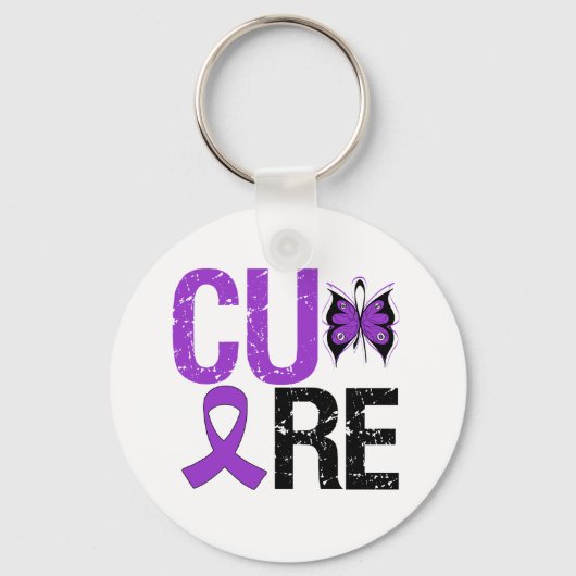 CURE Butterfly Ribbon Alzheimer Sleutelhanger (Voorkant)