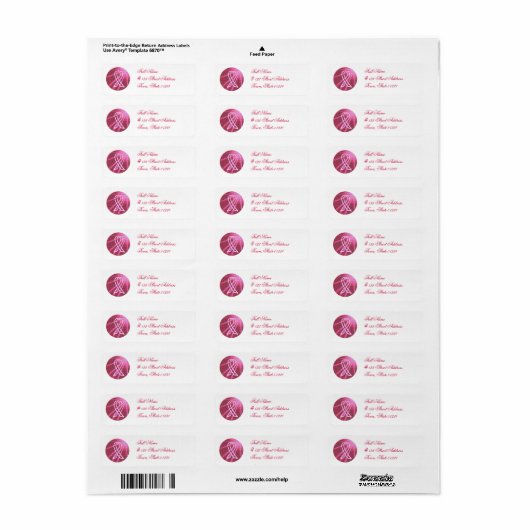 Cure Cancer Mailing Labels (Full Sheet)