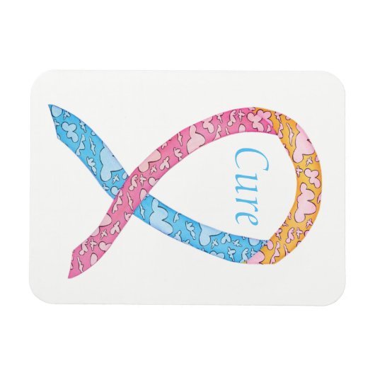 Cure CDH Awareness Ribbon Art Custom Word Magnet Magneet (Horizontaal)
