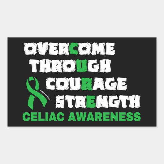CURE...Celiac Rechthoekige Sticker (Voorkant)
