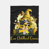 Cure Childhood Cancer Awareness Gold Ribbon Gnome  Fleece Deken (Voorkant)