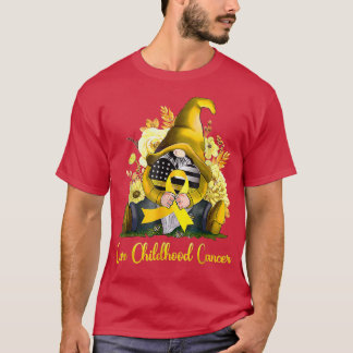 Cure Childhood Cancer Awareness Gold Ribbon Gnome T-shirt