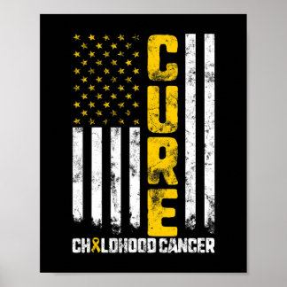 Cure Childhood Cancer Gold Ribbon Mom Kind Awarene Poster