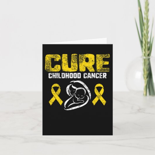 Cure Childhood Cancer Gold Ribbon Support Mom Awar Kaart (Voorkant)