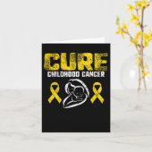 Cure Childhood Cancer Gold Ribbon Support Mom Awar Kaart (Gele Bloem)