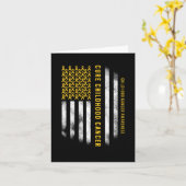 Cure Childhood Cancer Gold Ribbon Usa Flag Support Kaart (Gele Bloem)