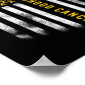 Cure Childhood Cancer Gold Ribbon Usa Flag Support Poster (Hoek)