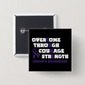 CURE...Crohn's Knop Vierkante Button 5,1 Cm (Voorkant /achterkant)