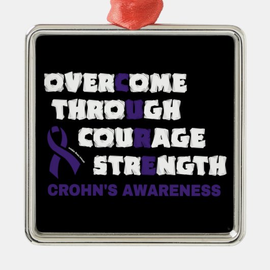 CURE...Crohn's Metaal Ornament (Voorkant)