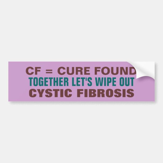 Cure Cystic Fibrosis Bumpersticker (Voorkant)