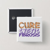 Cure Cystic Fibrosis Vierkante Button 5,1 Cm (Voorkant /achterkant)