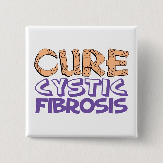 Cure Cystic Fibrosis Vierkante Button 5,1 Cm (Voorkant)