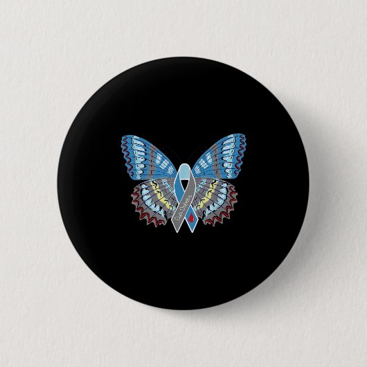 Cure Diabetes Awareness Butterfly Ronde Button 5,7 Cm (Voorkant)