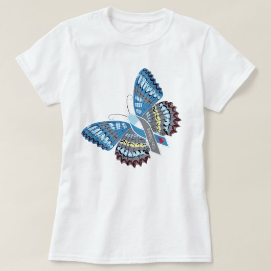 Cure Diabetes Butterfly T-shirt (Design voorkant)