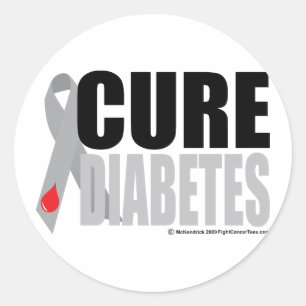 Cure Diabetes Ribbon Ronde Sticker