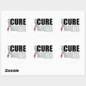 Cure Diabetes Ribbon Ronde Sticker (Vel)