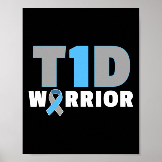 Cure Diabetic - Fun T1d Diabetes One Bewustzijn Poster (Voorkant)