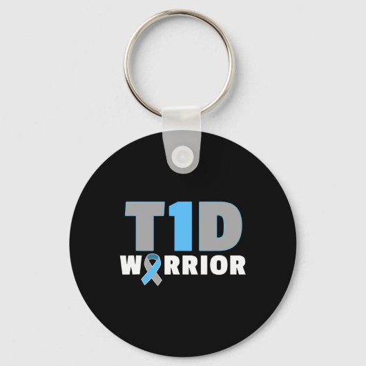Cure Diabetic - Fun T1d Diabetes One Bewustzijn Sleutelhanger (Voorkant)
