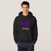 Cure Epilepsy Awareness Day Warrior Butterfly Purp Hoodie (Voorkant volledig)