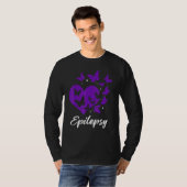 Cure Epilepsy Awareness Day Warrior Butterfly Purp T-shirt (Voorkant volledig)