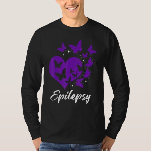 Cure Epilepsy Awareness Day Warrior Butterfly Purp T-shirt (Voorkant)