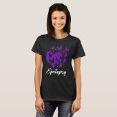 Cure Epilepsy Awareness Day Warrior Butterfly Purp T-shirt (Voorkant volledig)