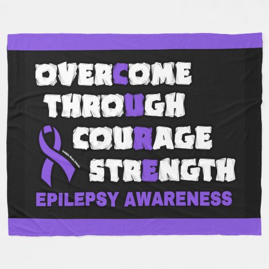 CURE...Epilepsy Fleece Deken (Voorkant (Horizontaal))
