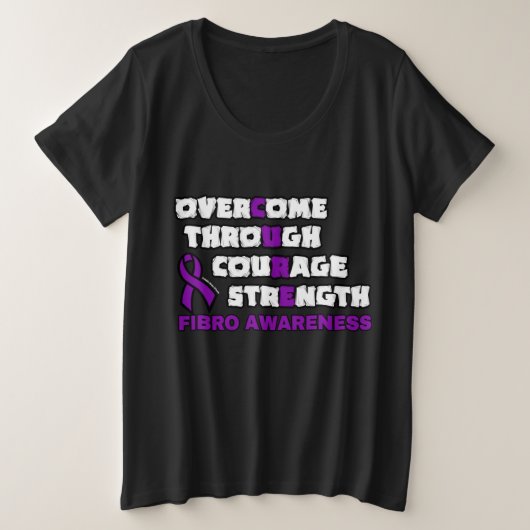 CURE... Fibro Plus Size T-Shirt (Design voorkant)