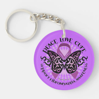 Cure Fibromyalgia Butterfly Sleutelhanger