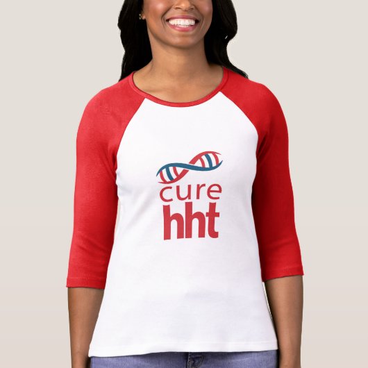 Cure HHT Dames Baseball Jersey T-shirt (Voorkant)