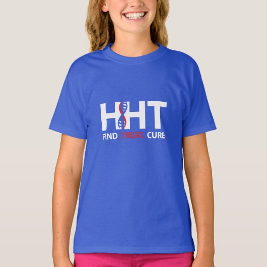 Cure HHT FIND.TREAT.CURE Awareness T-Shirt (Girls) (Voorkant)