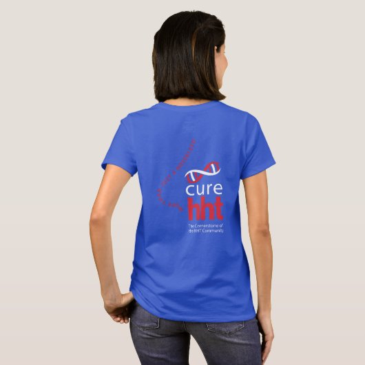 Cure HHT FIND.TREAT.CURE Awareness T-Shirt Womens (Achterkant volledig)