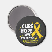 Cure Hope Love Sterkte Kinderkanker Bewustzijn Magneet (Voorkant / Achterkant)