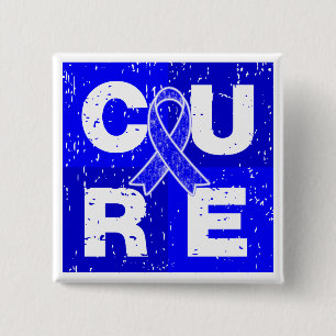 CURE Huntington's Disease Cube Vierkante Button 5,1 Cm