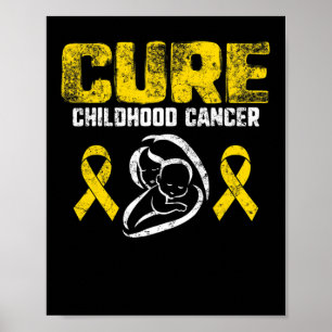 Cure Kinderkanker Gold Ribbon Ondersteuning Moeder Poster