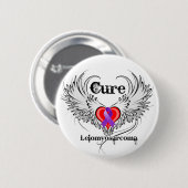 Cure Leiomyosarcoma Heart Tattoo Wings Ronde Button 5,7 Cm (Voorkant /achterkant)