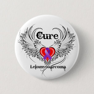 Cure Leiomyosarcoma Heart Tattoo Wings Ronde Button 5,7 Cm