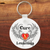 Cure Leukemia Heart Tattoo Wings Sleutelhanger (Voorkant)