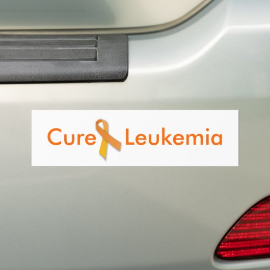 Cure Leukemia Oranje Ribbon Bumpersticker (Op auto)