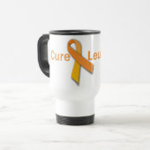 Cure Leukemia Oranje Ribbon Travel Mug Reisbeker (Voorkant links)